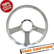 Billet Specialties 30976 3-Spoke Standard Series Anthem Style Steering Wheel