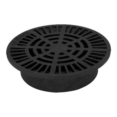 Box of 10 - Dura 104-R Black 10" Round Drainage Grate. Fits 6". Universal, NDS..