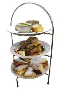 2 3 Tier Stainless Steel Afternoon Tea Stand Cake Patisserie Table Display Ebay