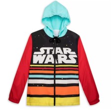 New Disney Parks Star Wars Retro Hooded Hoodie Windbreaker Jacket Adult Large