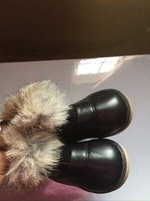 Used Once 2018 Toddler Black W/ Fur Winter Boots SIZE EUR 23 Excellent Condition