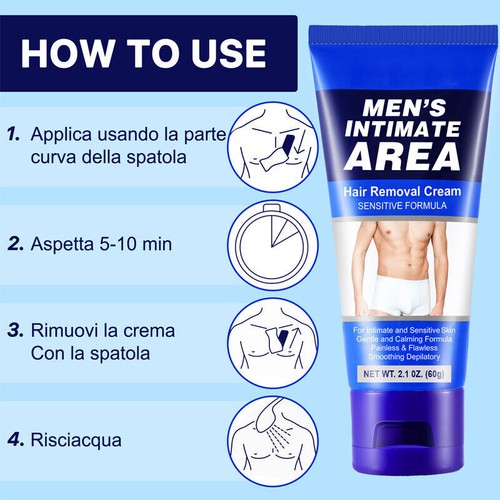 Pubic Hair Removal Cream for Men Intimate Private Part Painless Depilatory - - Picture 5 of 20