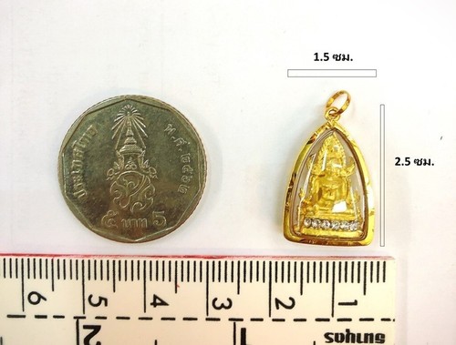 thai Amulet Phra Buddha Chinnarat Pendant Genuine Gold Plated Waterproof Frame - Picture 7 of 8