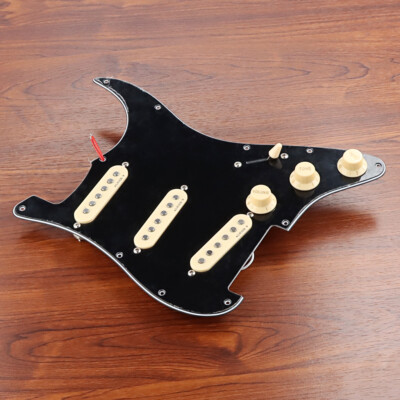 Loaded Guitar Pickguard SSS Alnico 5 Pickup Capacitor Clear Bobbin for Strat ST