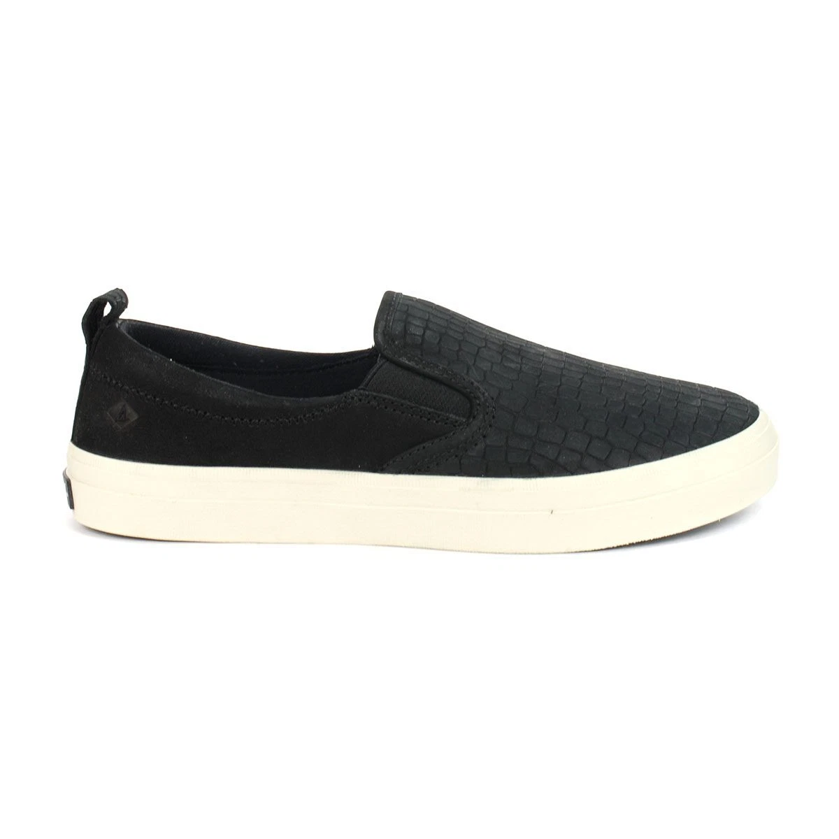 Black sperry 2025 slip ons