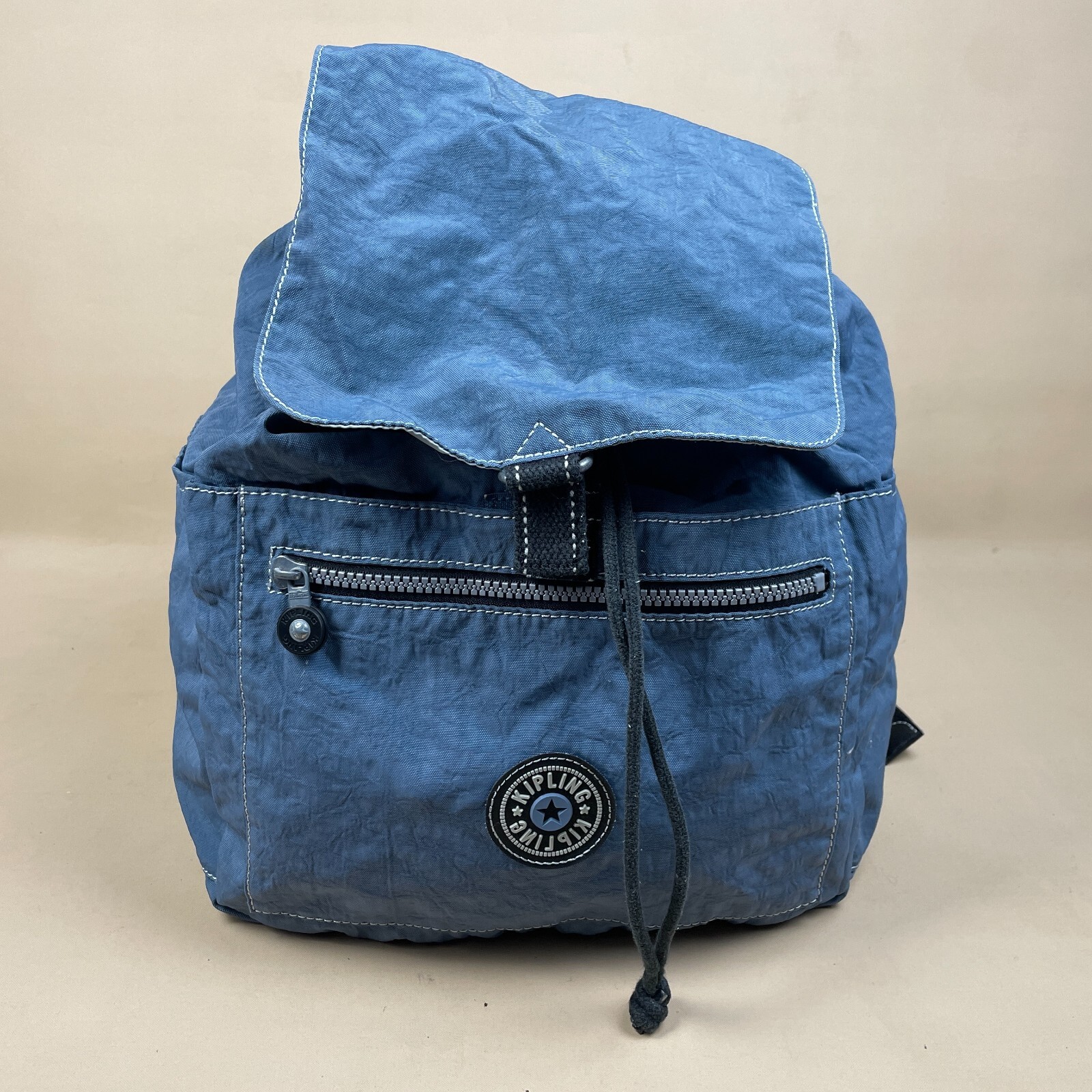 Kipling Rucksack Backpack Drawstring Nylon Blue V… - image 1