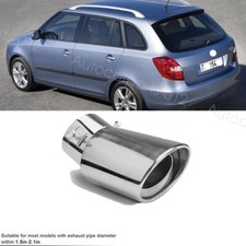 For Skoda Fabia Chrome Rear Car Exhaust Tail Pipe Tip Muffler Stainless Steel