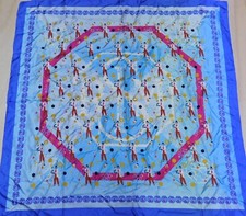 VINTAGE WOMEN'S 100 PURE SILK SILK SILK SOIE SCARF 892 88cm x 88cm