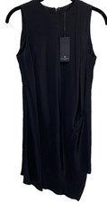 Sleeveless Layered Black Silk Dress Sonja Morgan New York Sz XS/S NWT