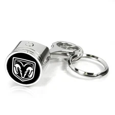 RAM Logo Chrome Finished Metal Piston Key Chain Key-ring