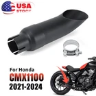 Black Shorty Exhaust Pipe Muffler Tip For Honda Rebel CMX 300 500 1100 2017-2025