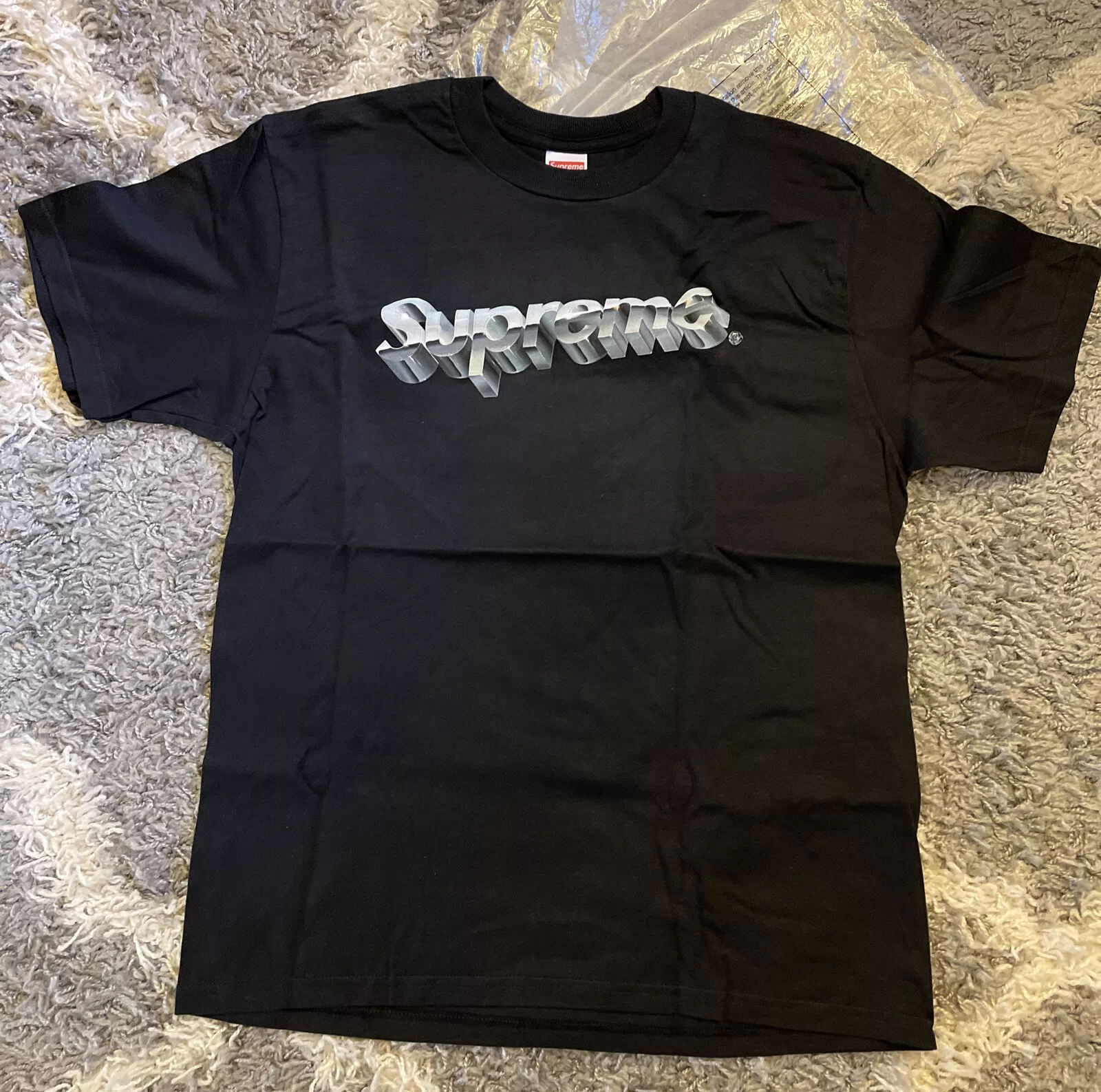 T shirt logo Supreme Chrome NOIR Taille M   SS2020   NEUF