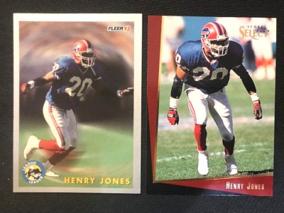 NFL - Henry Jones 1993 Fleer League Leader & 1993 Select Football - Bills
