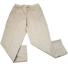 Vintage Work Pants Womens Size 10 Khaki Beige Talbots Petites Stretch Office