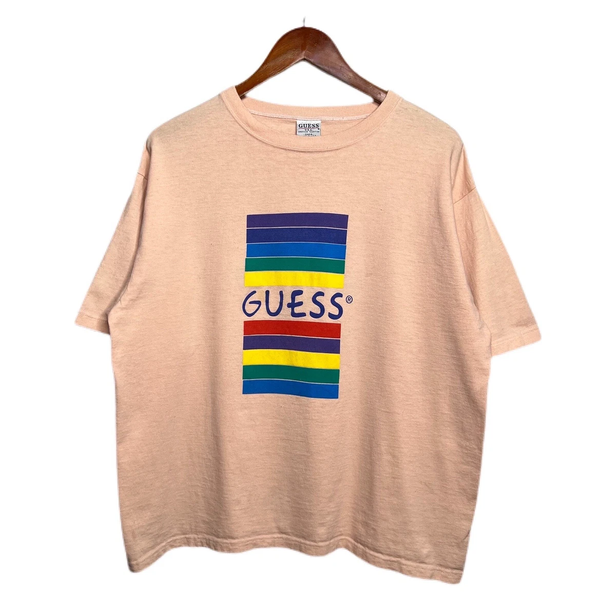 Vintage 90s GUESS Jeans USA Spell Out Shirt eBay
