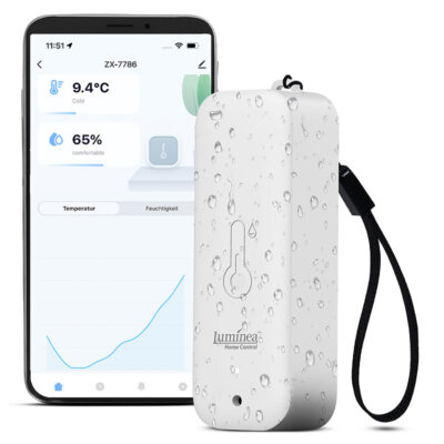 Thermometer & Hygrometer mit Bluetooth und App, wetterfest nach IP65