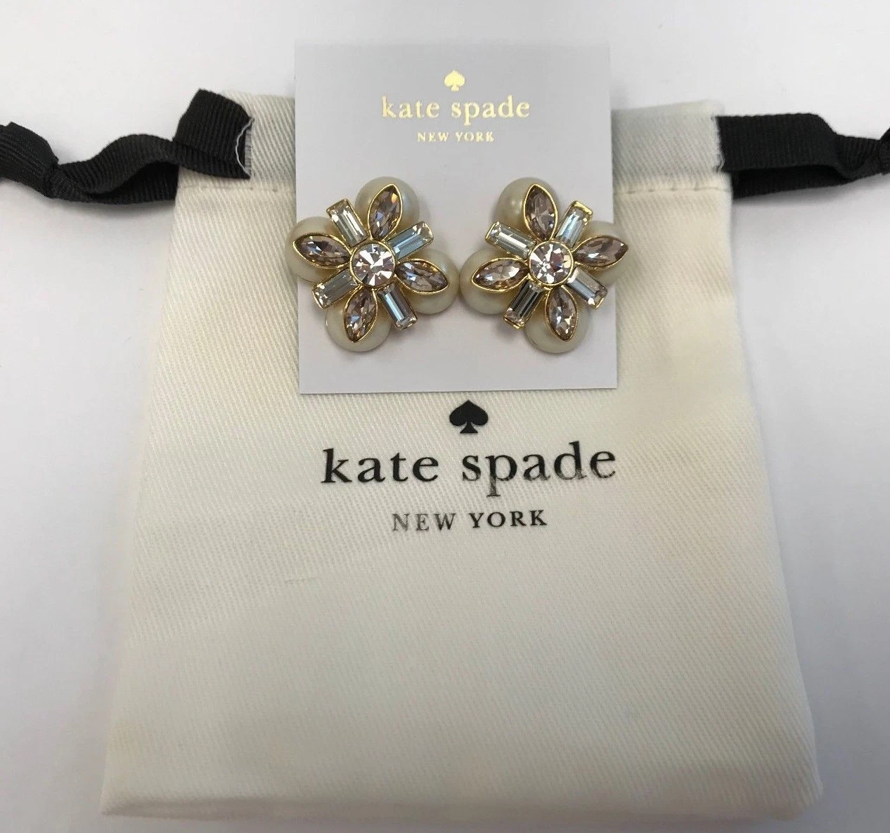 NWT Kate Spade Cocktails & Conversation Earrings OORU1731 Cream Multi