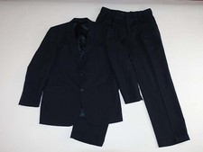 Jos. A. Bank Mens 2 Button Suit Size 43 Long 36 x 32 Navy Blue 100 Wool Striped