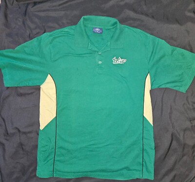 Vantage Brand USF South Florida Bulls New Logo Green Gold Polo Shirt Lg
