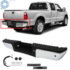 For 2008-2016 Ford F-250 F-350 Super Duty Rear Step Bumper W/ Sensor Hole Chrome