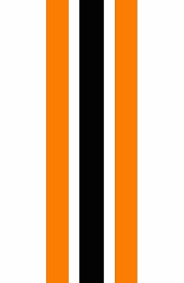 Full Size Gloss 1 inch Black & 3/4 inch Orange Football Helmet Stripes - 20 mil