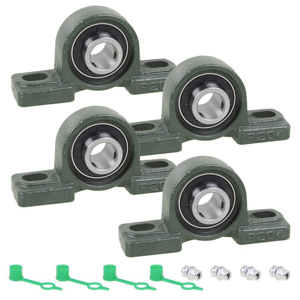 DOJA Barcelona UCP 204 Stehlager-Set – 20mm Bohrung, 4 Stück, Robuste Zinklegierung, Für 3D-Drucker, Förderbänder & Industriemaschinen