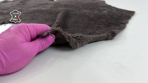 TAUPE BROWN Hair On Italian sheepskin Lamb shearling fur hides 17"X28" #C1386 - Picture 5 of 7