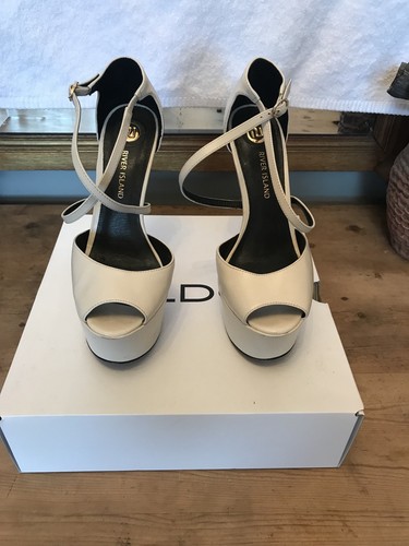 cream platform heels