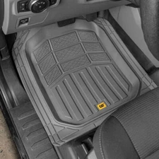 CAT Gray Car Floor Mats Full Set - Universal Heavy Duty Trim To Fit Floor Mat...