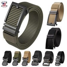 Mens Ratchet Belt Nylon Web Belts for Men with Automatic Slide Buckle 1.3 inch