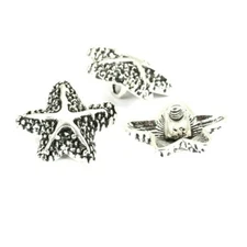 10 Tibetan Silver Ocean Starfish Shell Design Metal 23mm Star Shank Bead Buttons