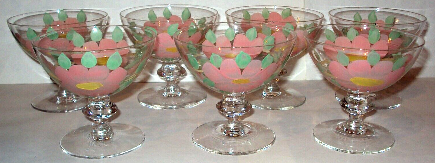 Vintage Franciscan Desert Rose Imperial Glass Footed Dessert Pink