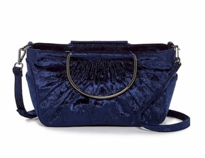 navy blue velvet handbag