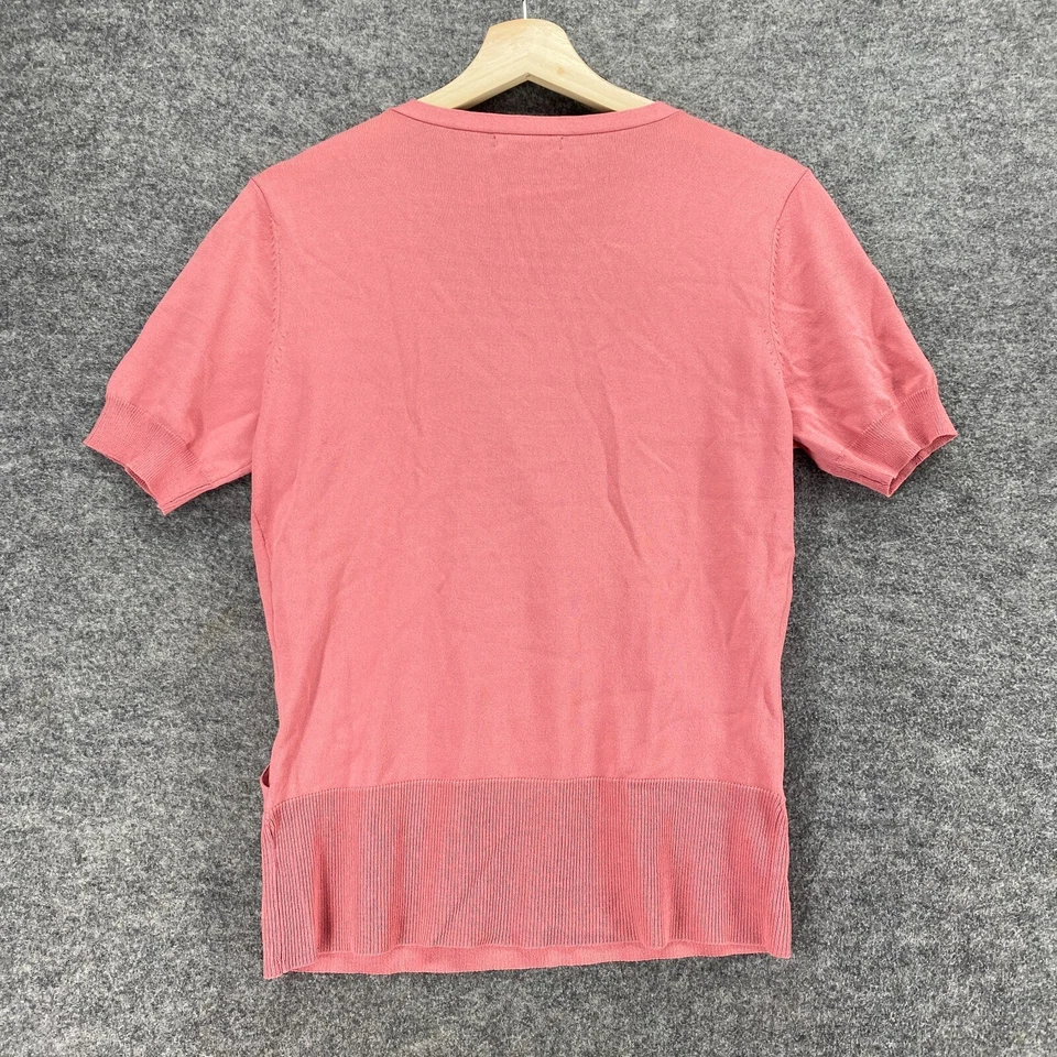 Blusa New York & Company Mujer M Mediana Rosa Cuello en V Manga Corta Rayón Informal Foto 2 de 4