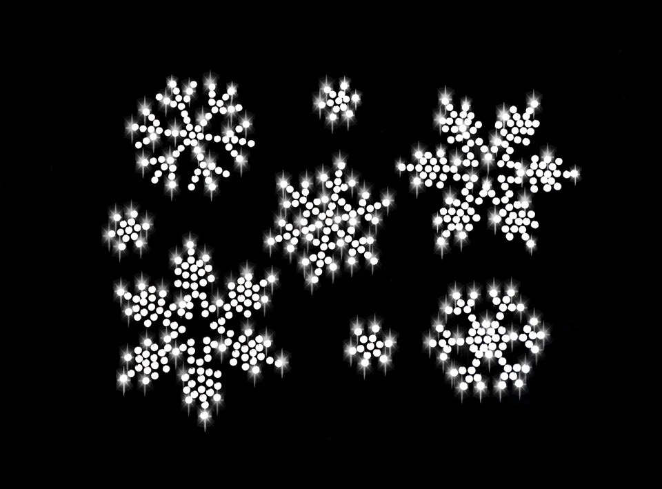 XL STRASSSTEINE SCHNEEFLOCKEN BÜGELBILD HOTFIX APPLIKATION STERN FLOCKE EIS klar - Bild 4 von 4