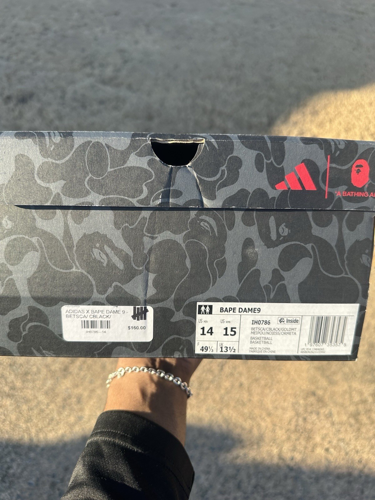 Adidas Dame 9 x Bape a Bathing Ape Red Black and Gold  Size 14 thumbnail 7