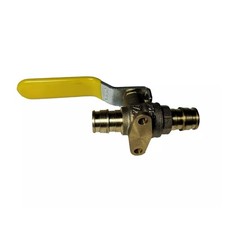 1/2" Pex-B Inline Ball Valve Brass Shut-Off Barbed Crimp Mounting Ear Screw Hole