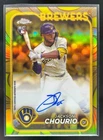 2024 Topps Gilded Jackson Chourio Chrome Gold Auto Refractor RC Yellow-Gold #/75