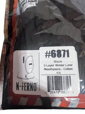 Ergodyne N-Ferno 6871 2-Layer Cotton Winter Liner with Mouthpiece Kit - Black