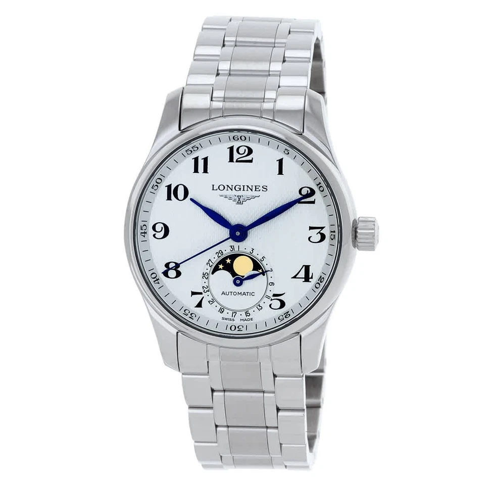Longines Master relógio feminino automático mostrador prateado L2.409.4.78.6
