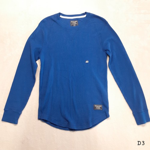 Abercrombie & Fitch maglia waffle uomo termica taglia XS blu royal LS cotone - Foto 10 di 10