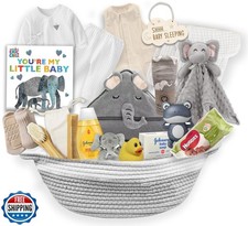 New Baby Boy/Girl Gift Basket 20 Items for a New mom Elephant Baby Gift Set