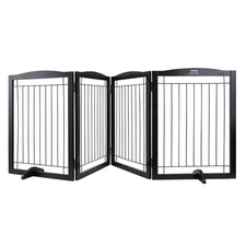 VEVOR Free Standing Dog Gate, 32" H x 96.5" W Freestanding Pet Gate, 4 Panels 