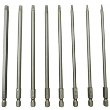 8Pcs Long Torx Security Screwdriver Bit Set 6 Inch T8-T40 S2 Steel 150mm