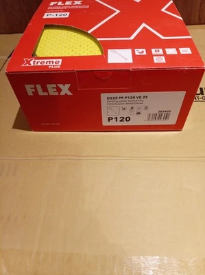 Draywall sanding Disc 120 Grit 225mm (Pack of 25) Flex Yellow