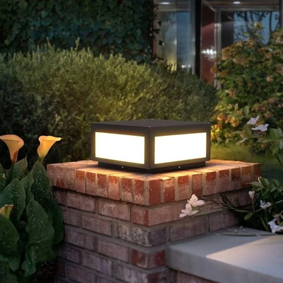 Outdoor Post Light Hard Wired, AC100-240V 11.8'' Column Light, Square Pillar MBVT