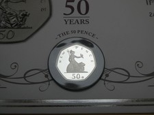 FDC Royal Mint 2019 Silver Proof 50p Coin Celebrating 50 Years of the 50p L/E