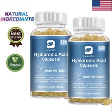 2x Hyaluronic Acid Capsules  250 mg  120 Capsules  Non-GMO Gluten-Free