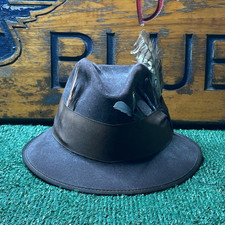 Stetson Brown Solid Fedora Hat w/ Feather Lined Men