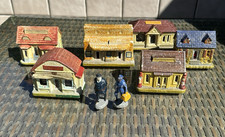 Vintage Lot of 6 Model RR Train Accessory Buildings Paper Mache Japan School